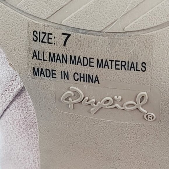 Qupid Women's Pink Peep Toe Leather Block Heel Classic Ankle Bootie Size 7 - Picture 6 of 7